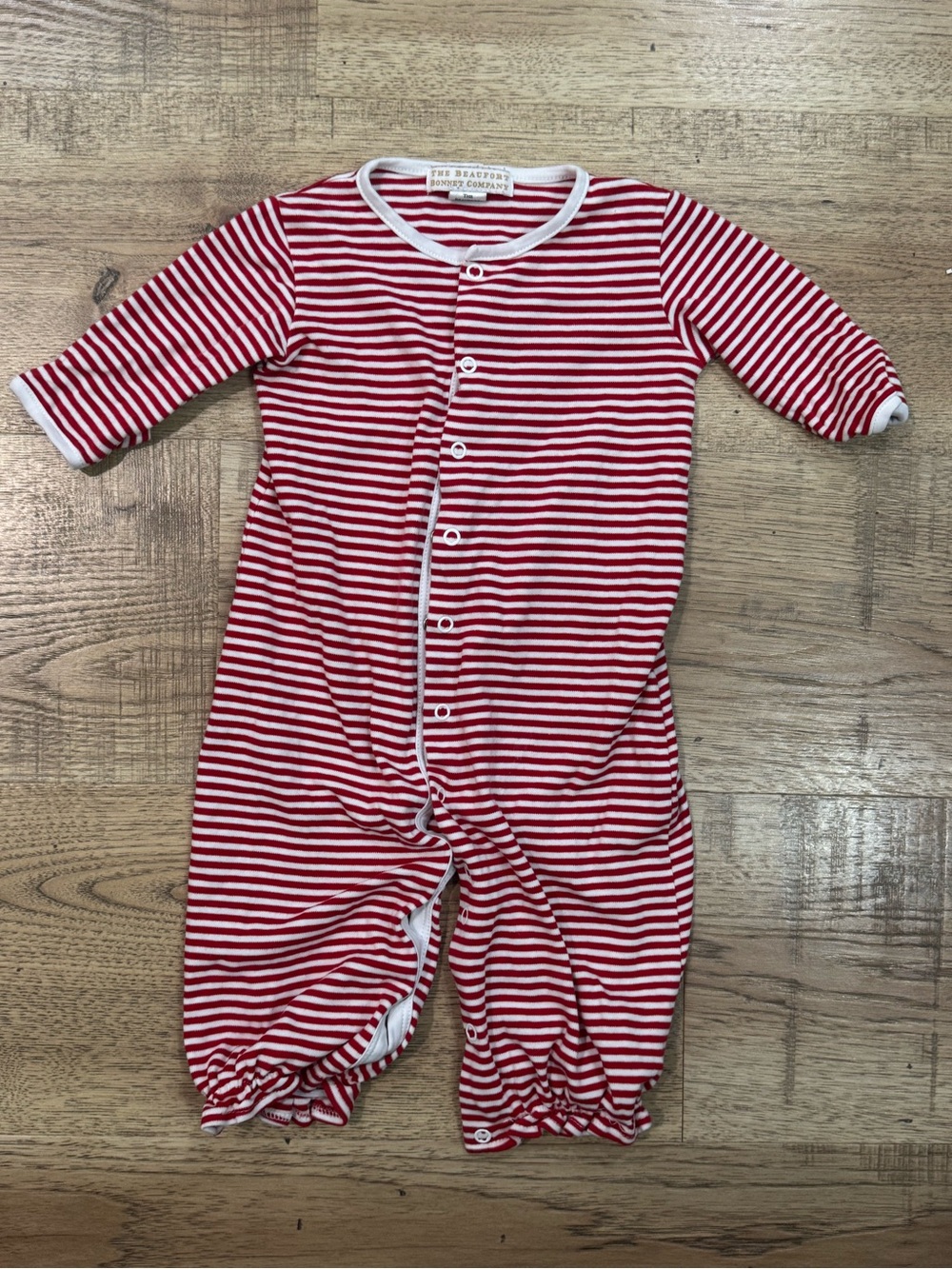 The Beaufort Bonnet Company Red & White Striped Infant One-Piece